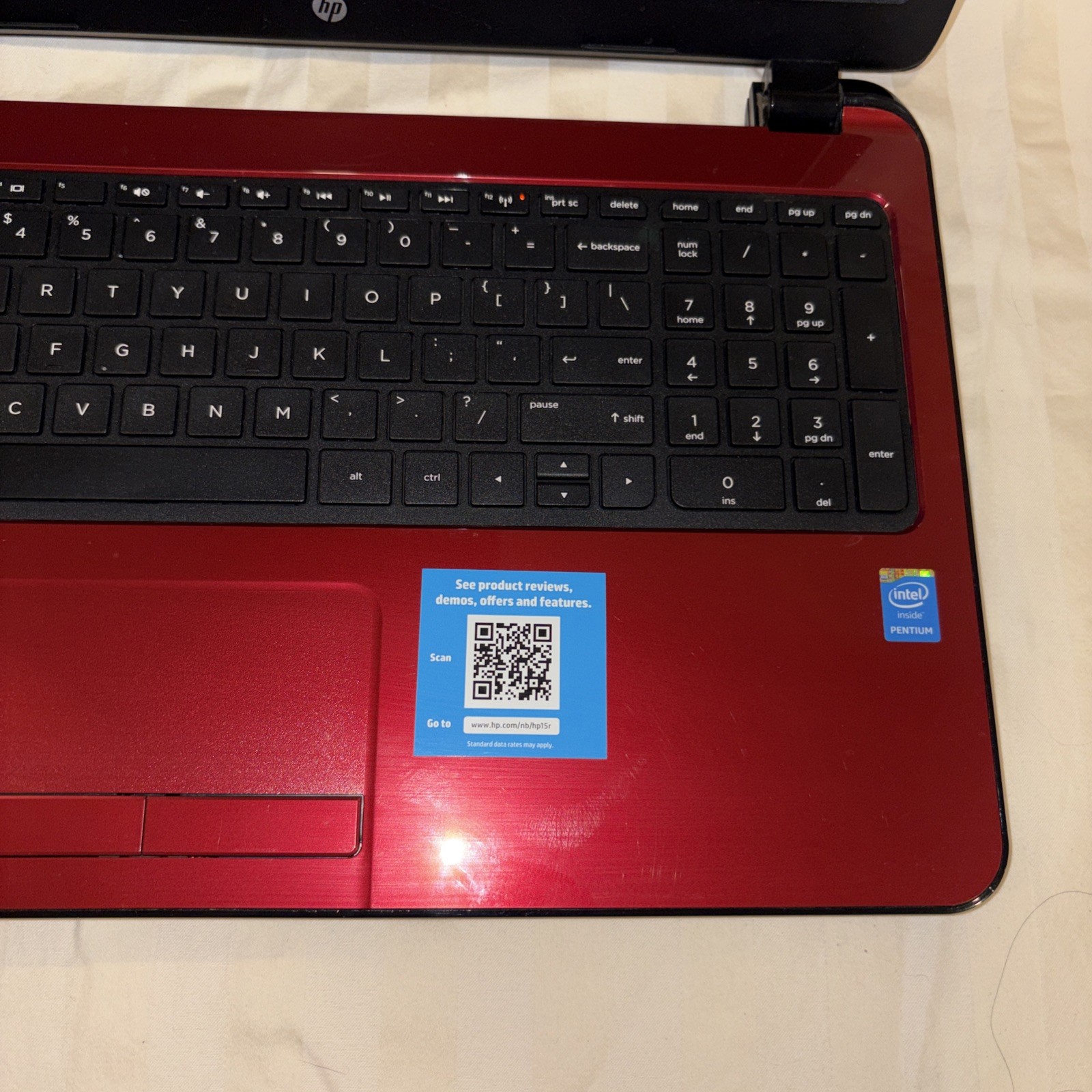 HP 15-r132wm 15.6″ Laptop Pentium N3540 2.16GHz 4GB Ram, No hdd, Boots to BIOS
