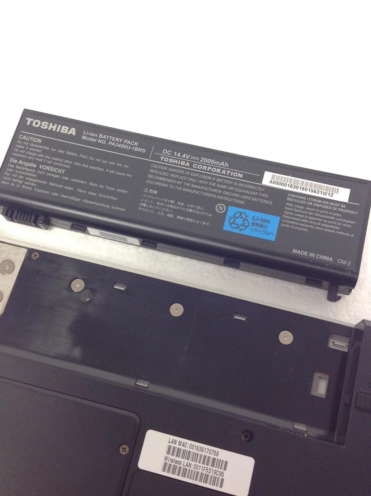 Toshiba Satellite L25-S121 15″ Laptop Intel Celeron M 1.60Ghz w/640KB Ram, No HD