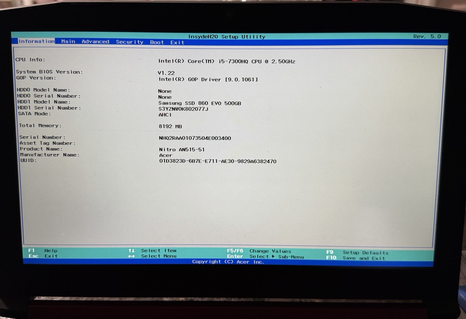 Acer Nitro 5 AN515-51 15.6″ i5-7300HQ GTX 1050 No RAM SSD OS BAD BATTERY READ