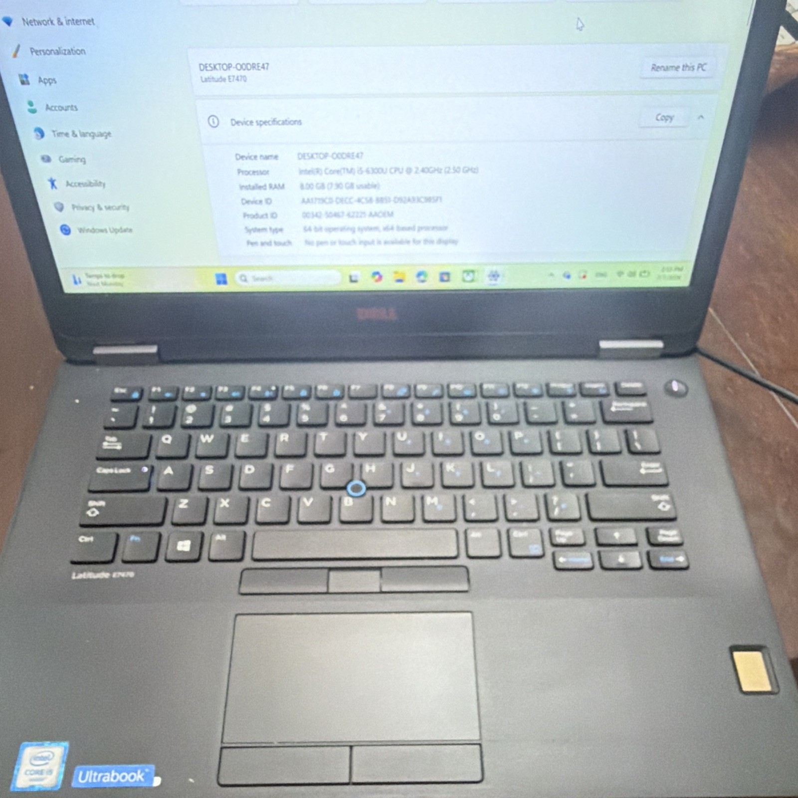 Dell Latitude E7470 14″ FHD i5-6300U 8GB 238GB SSD Win 11 WiFi BT Cam