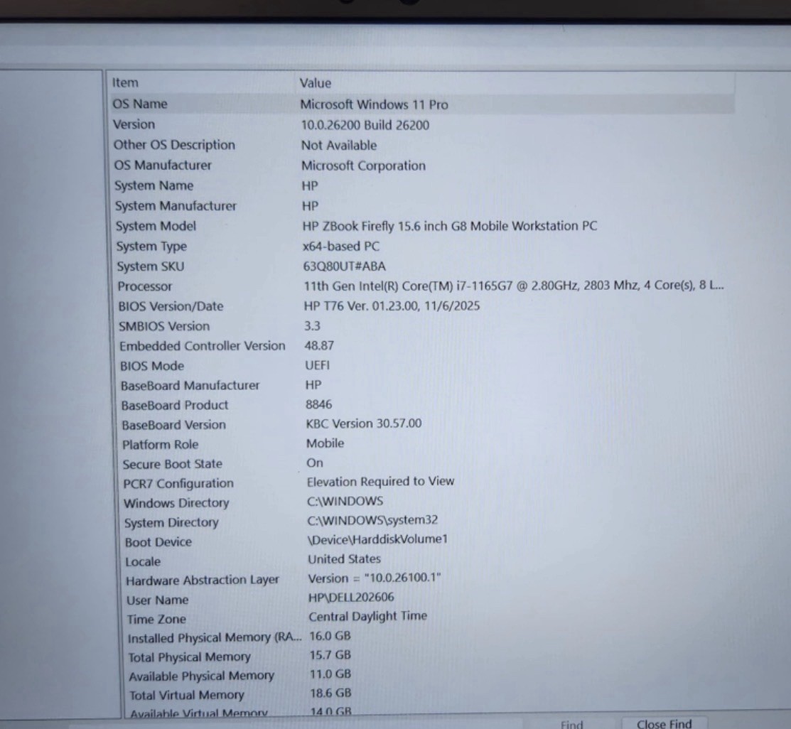 HP zBook Firefly 15 G8 i7-1165G7 2.80GHz 16GB Ram 512GBNVMe Win11Pro