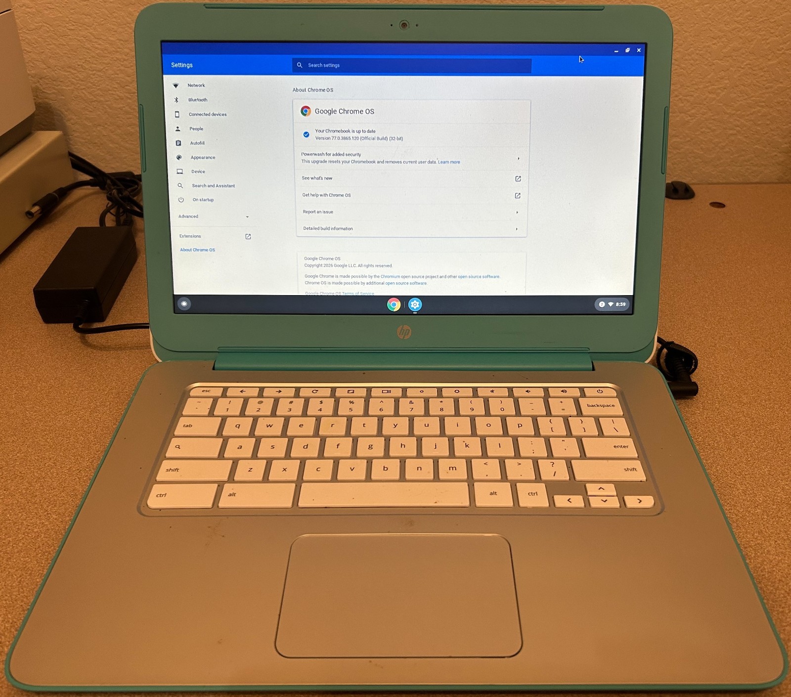 HP Chromebook 14-x010wm – NVIDIA Tegra K1 @ 2.3 GHz – 2 GB RAM – BATTERY FAILED
