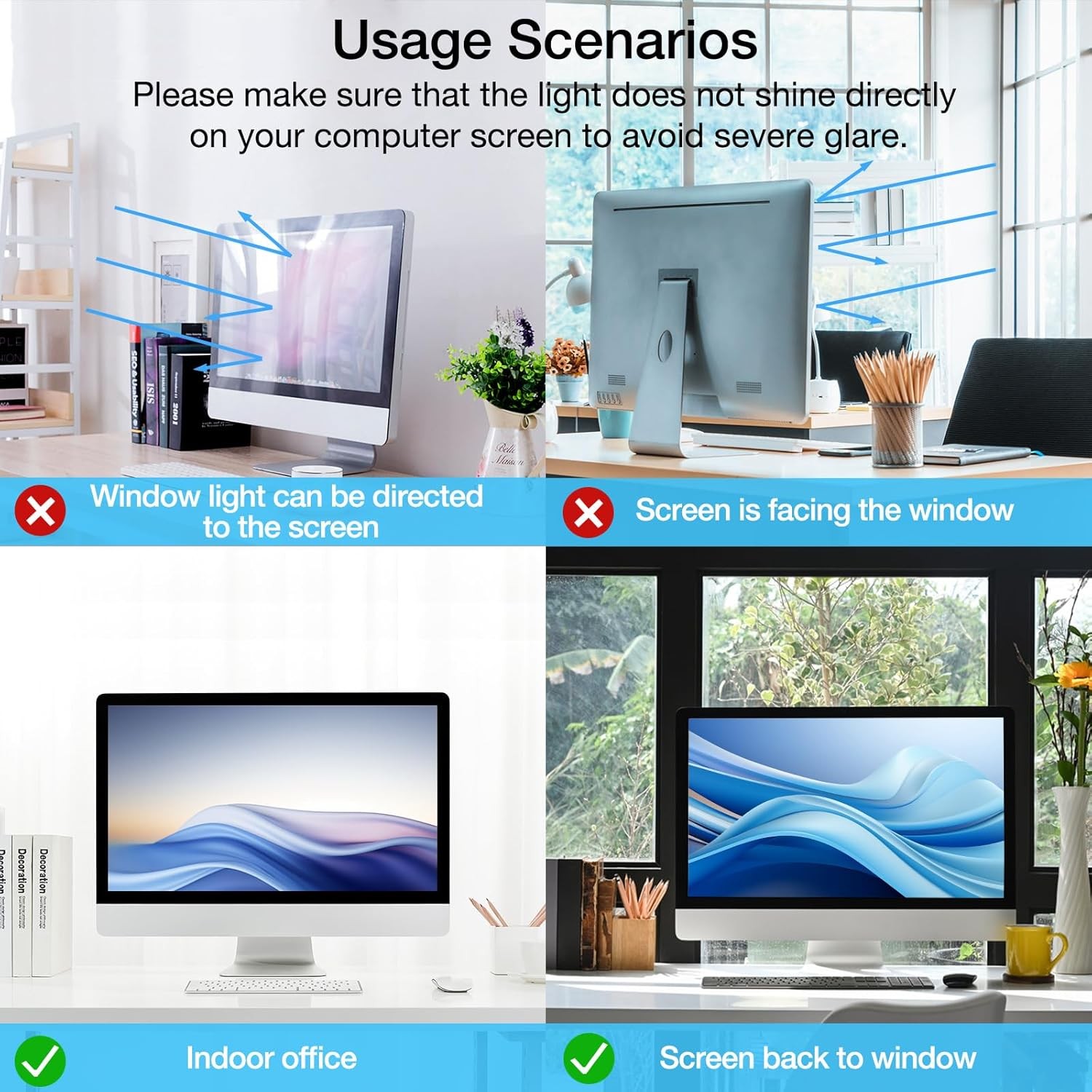 25-27 inch Computer Blue Light Blocking Screen Protector for 25, 25.5, 26.5, 27