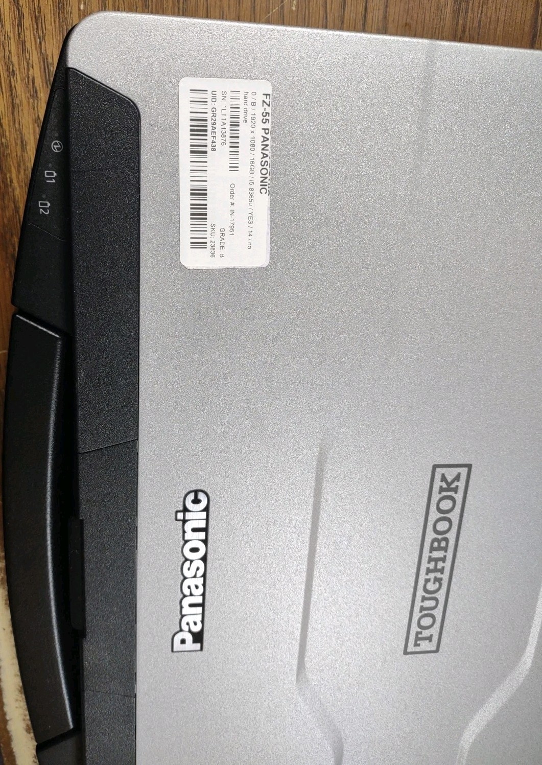 Panasonic ToughBook FZ-55 W/ i5-8365U, 16GB RAM, NO HDD OR HDD COVER. NON TOUCH
