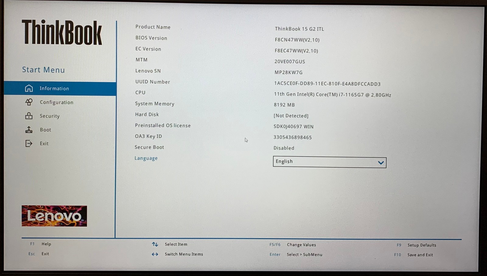 Lenovo ThinkBook 15 G2 ITL 15.6″ i7-1165G7 8GB RAM, No Storage, Remote Managed
