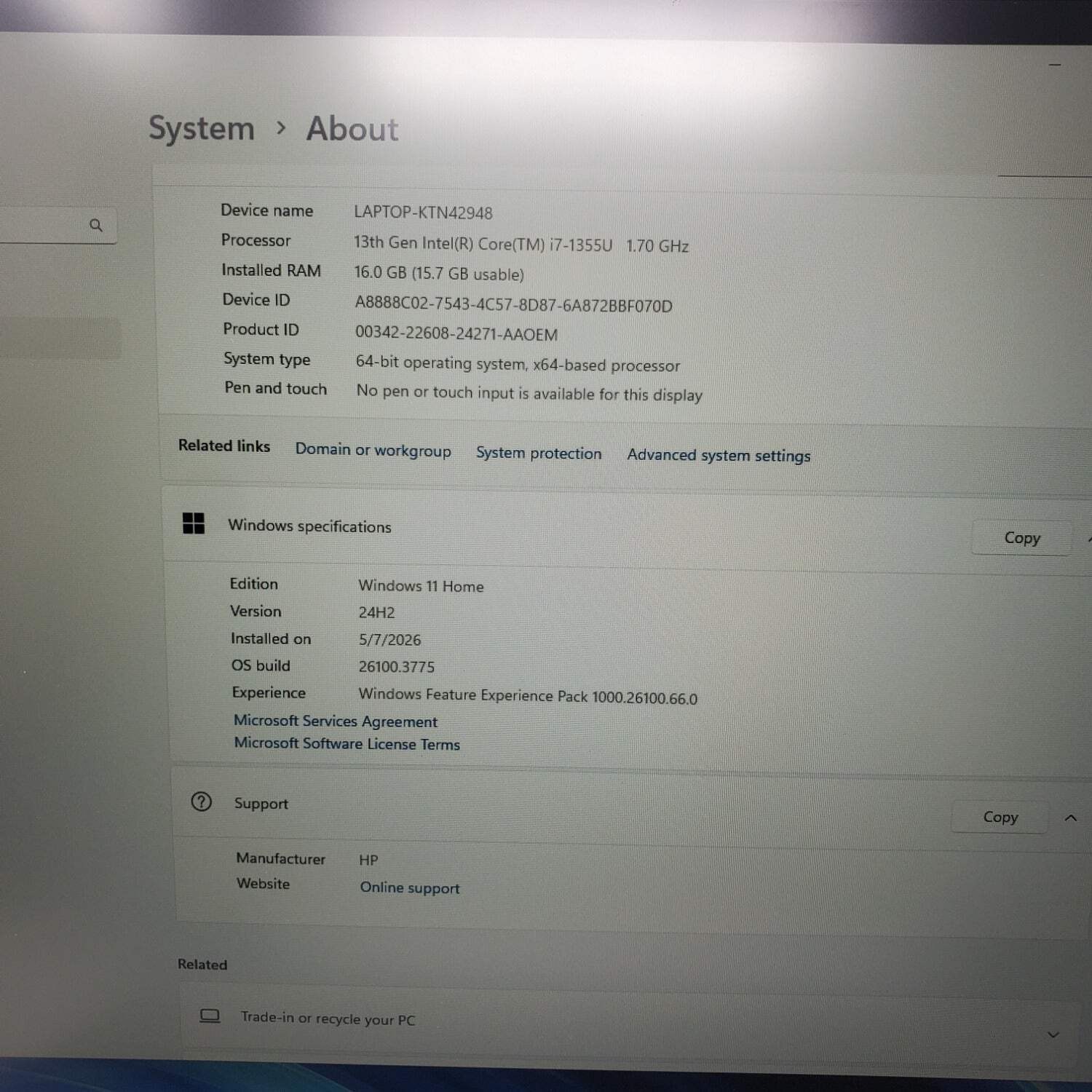 HP Laptop 17-CN3327DX 17.3″ i7-1355U 1.7GHz 16GB RAM 1TB SSD