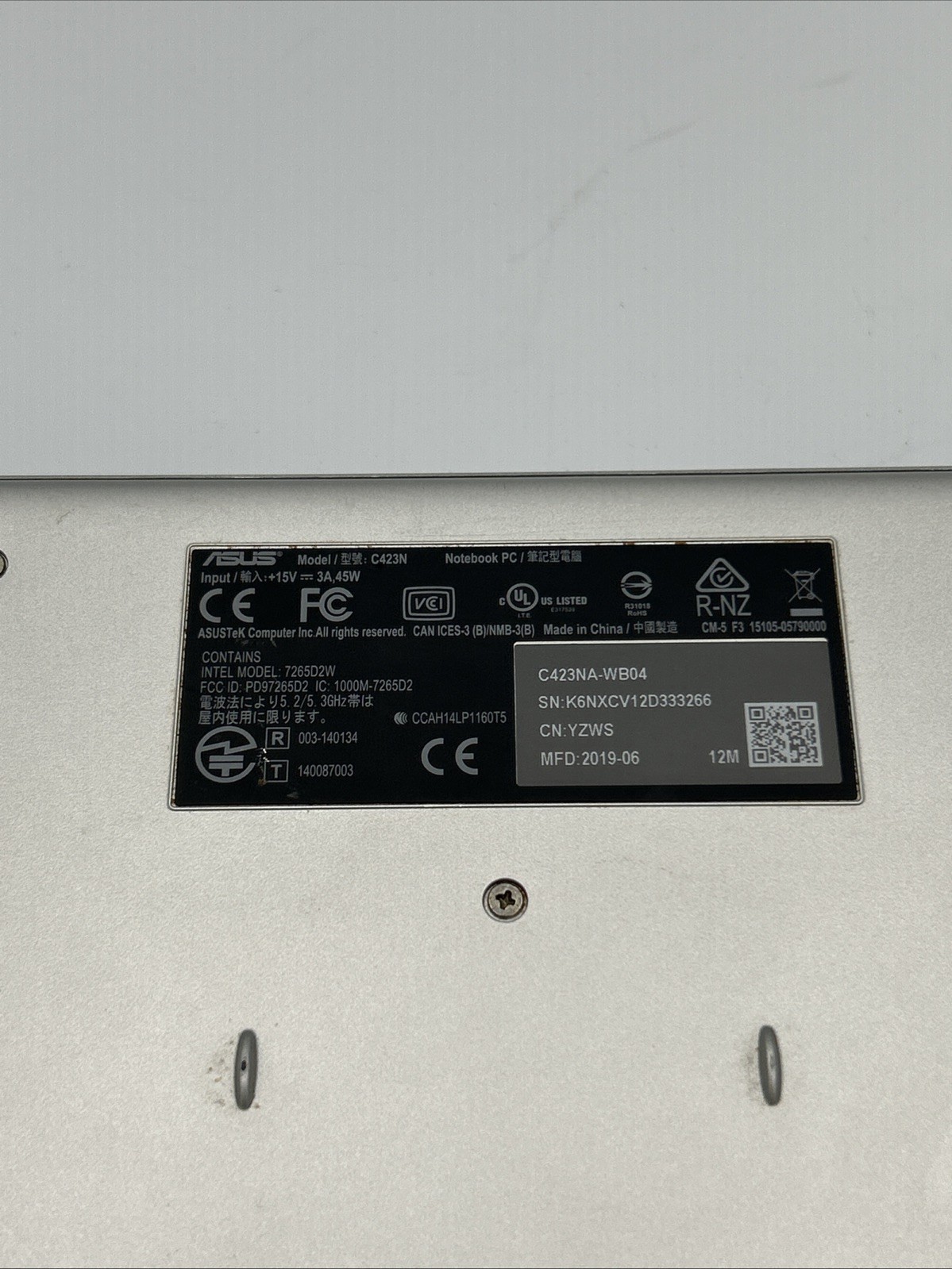 ASUS C423NA 14″ Chromebook Intel Celeron N3350 Laptop BAD Motherboard AS-IS