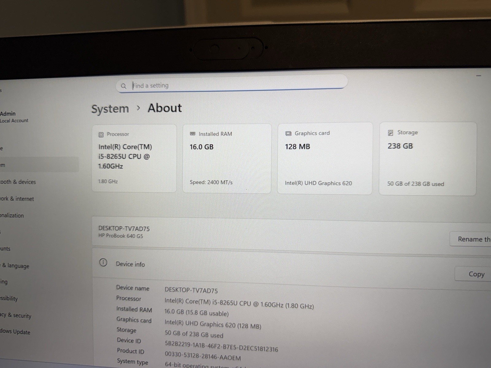 HP ProBook 640 G5 Laptop