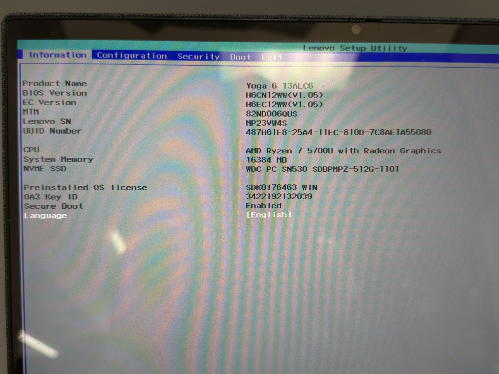 Lenovo Yoga 6 13ALC6 AMD Ryzen 7 5700U 16GB RAM 512GB SSD Win 11