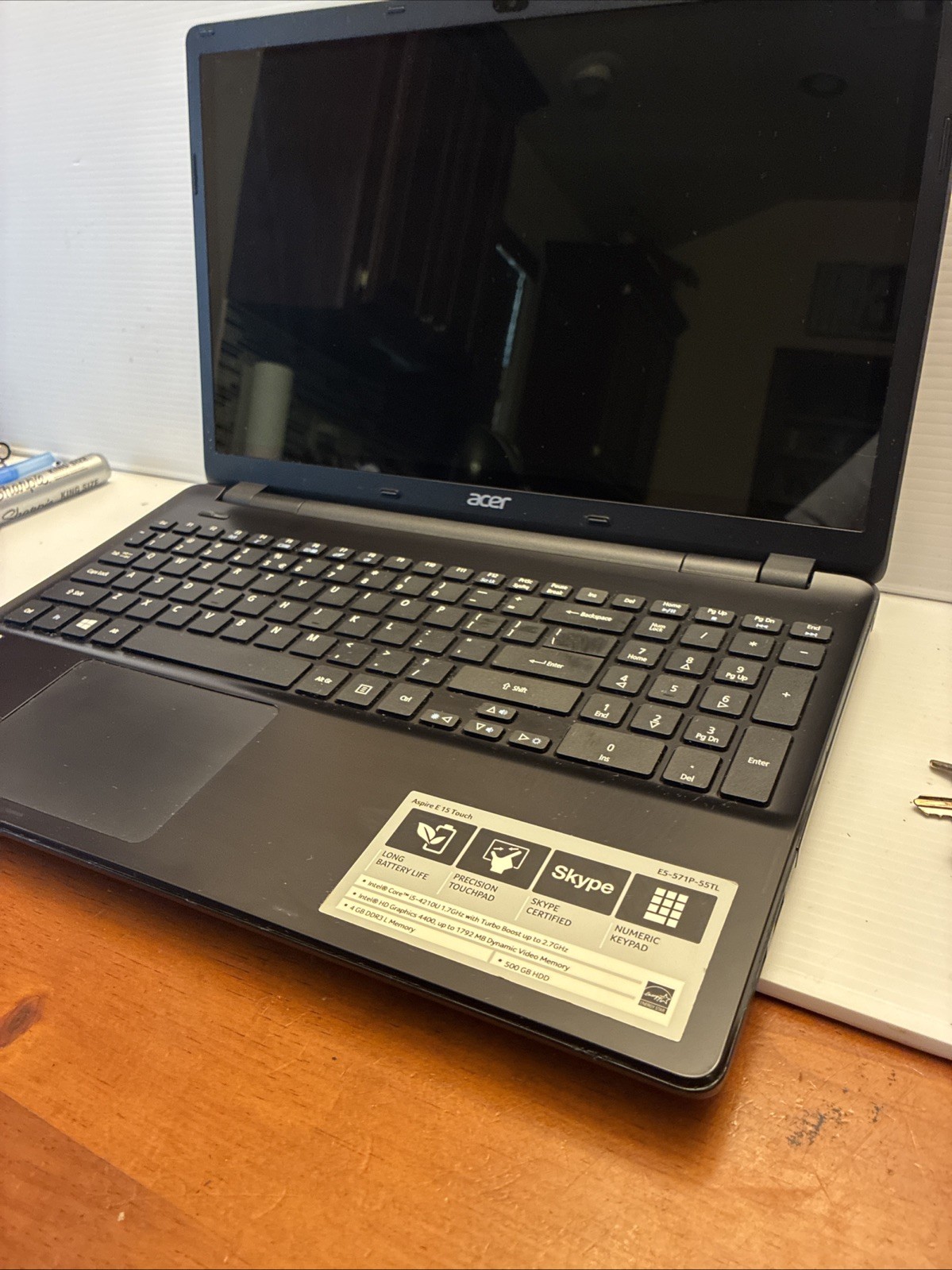 Acer Aspire E 15 Touch 15.6″ Intel Celeron For Parts/Repair No Charger No HDD