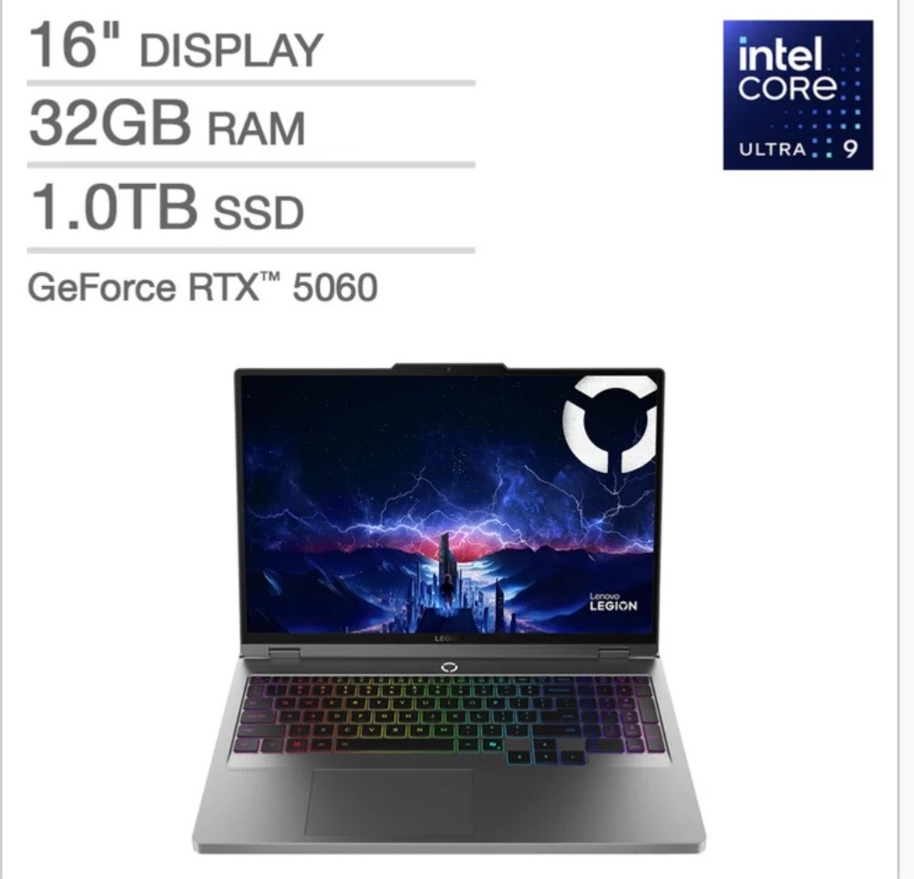 Lenovo Legion 5i 16″ Gaming Laptop – Intel Core Ultra 9 275HX – GeForce RTX 5060