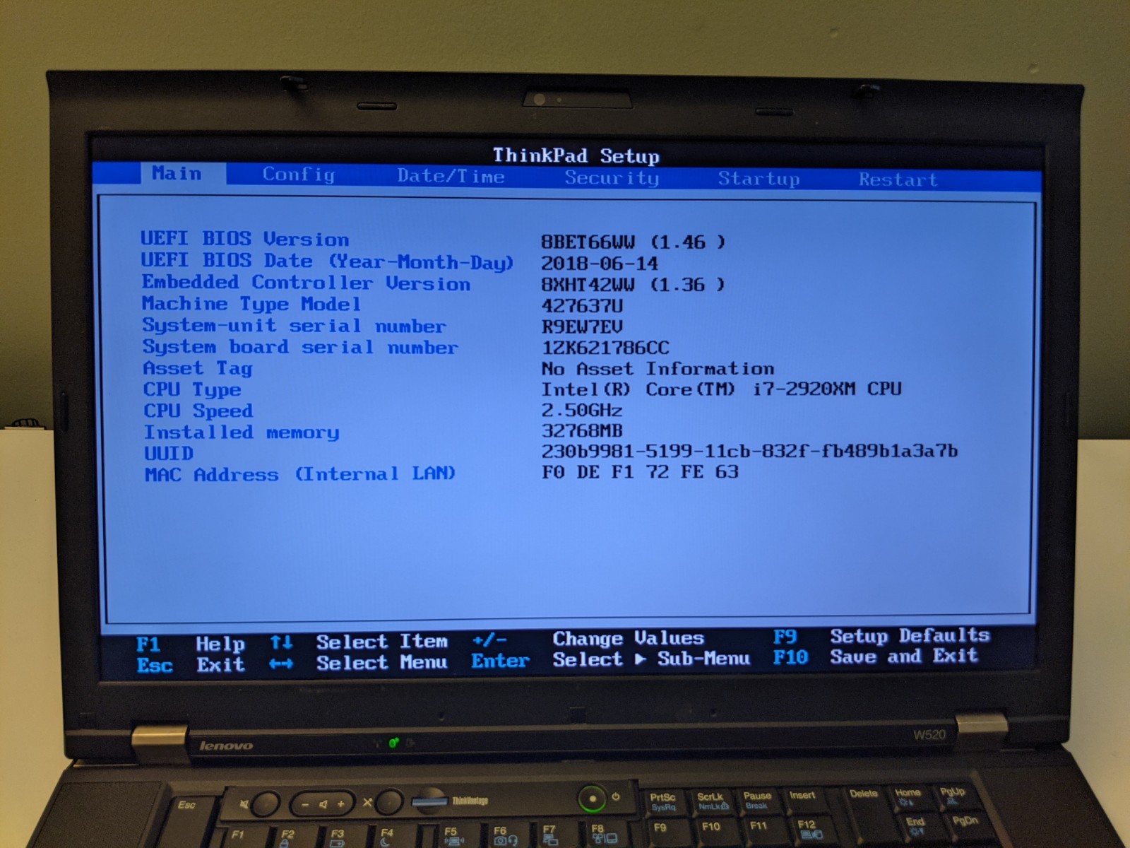 Lenovo ThinkPad W520 15.6” Laptop i7 Extreme 32GB RAM 250GB SSD Win 10 Pro