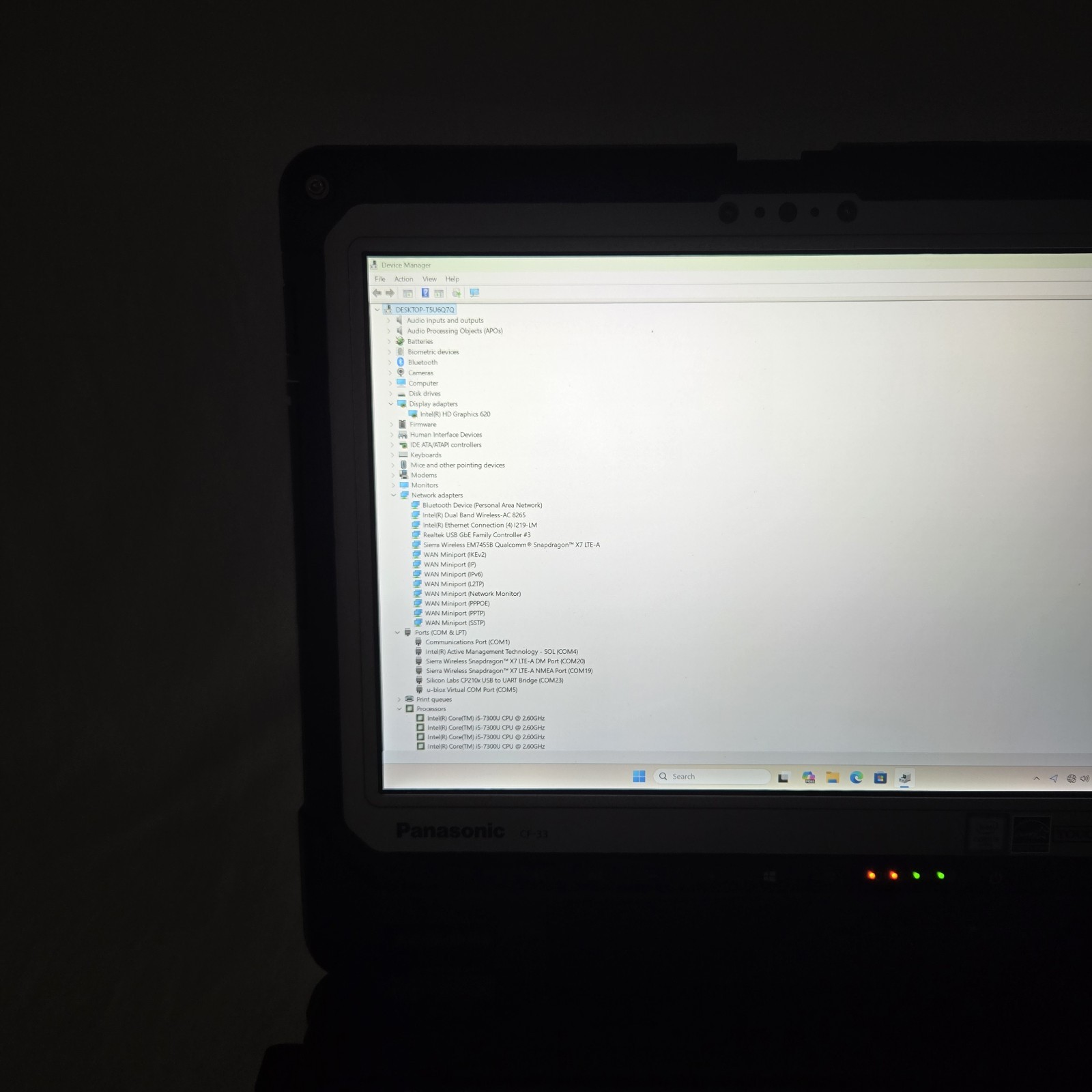 Panasonic Toughbook CF-33 i5-7300U 2.60GHz 256GB SSD 8GB Ram 4G – GPS – Grade B+