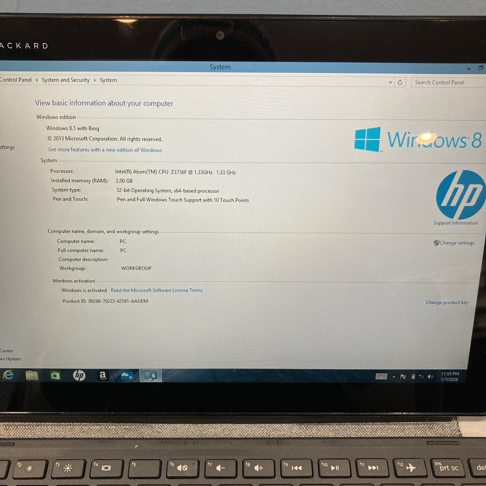 HP Pavilion X2 10.1” PC Tablet Laptop, Intel Atom, 32GB eMMC, 2GB RAM, Win 8.1