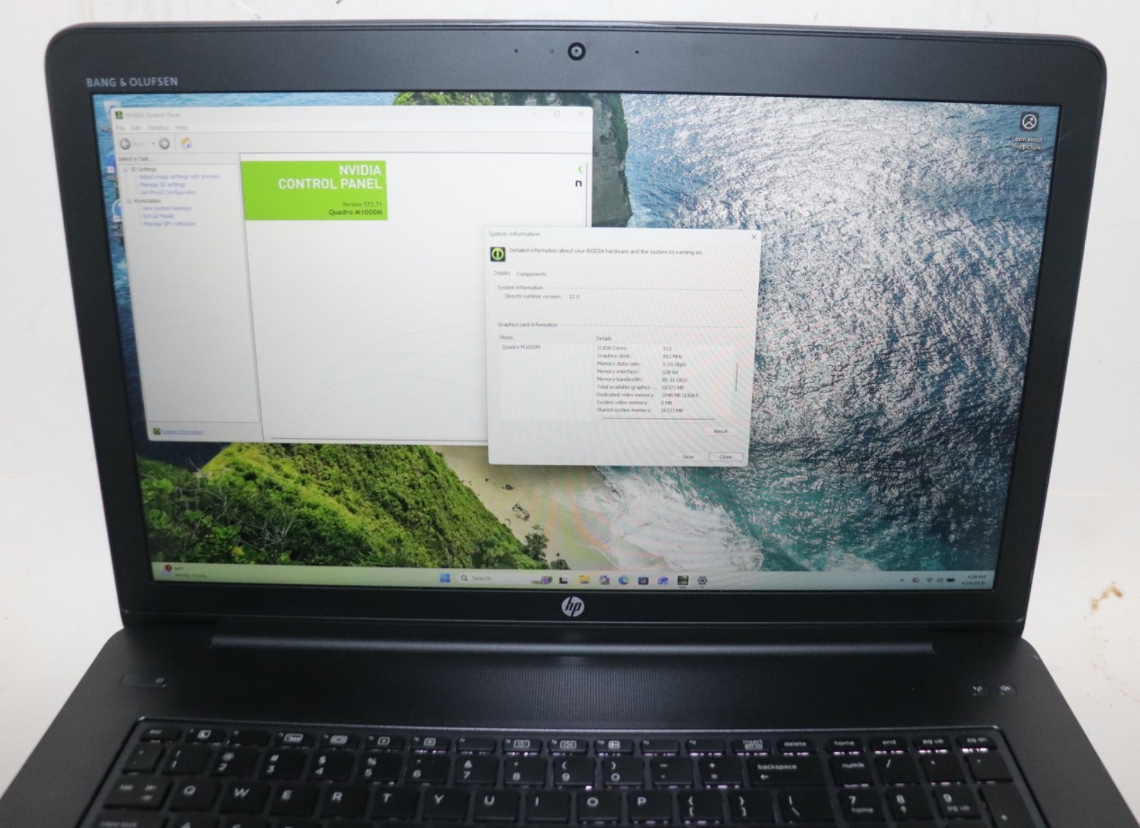HP ZBOOK 17 G3|Intel i7@2.60GHz|32GB RAM|480 SSD|WIN11| ProfWebcam|Nvidia