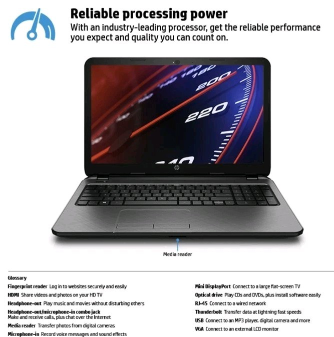 HP TouchSmart 15-r100 15.6″ Touchscreen LCD Laptop Intel Pentium N3540 Quad-core