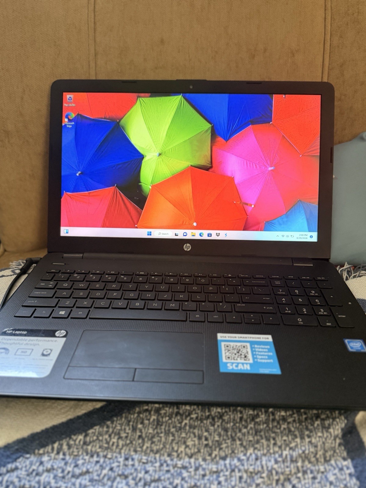 HP Laptop 15-bs2xx Intel Celeron N 1.1GHz 15-inch Laptop with 4GB RAM and No HDD