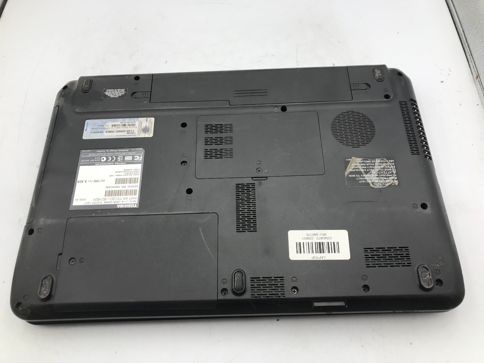 TOSHIBA SATELLITE C655 S5305 – FOR PARTS/BROKEN LCD – INTEL I3 2ND GEN -READ- BB