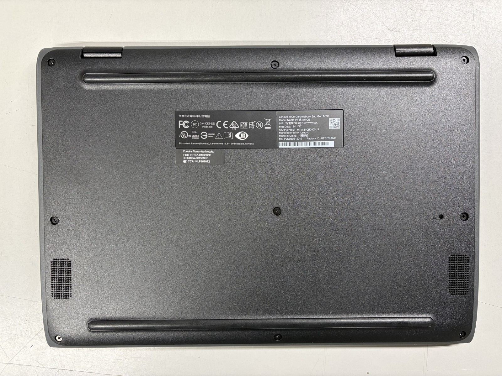 Lenovo 100e Chromebook 2nd Gen 11.6 in MTK8173C 4GB 32GB Chrome OS – Open Box OB