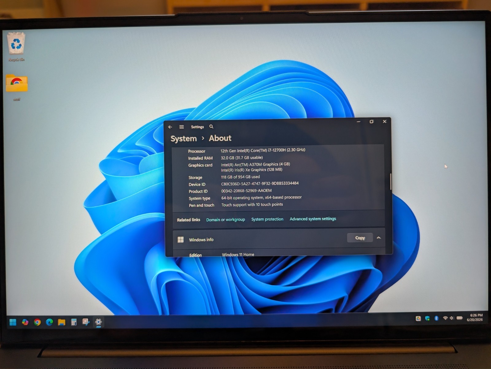Lenovo IdeaPad Slim 7 16″ Touch i7-12700H 32GB 1TB SSD Arc A370M 82VB0000US