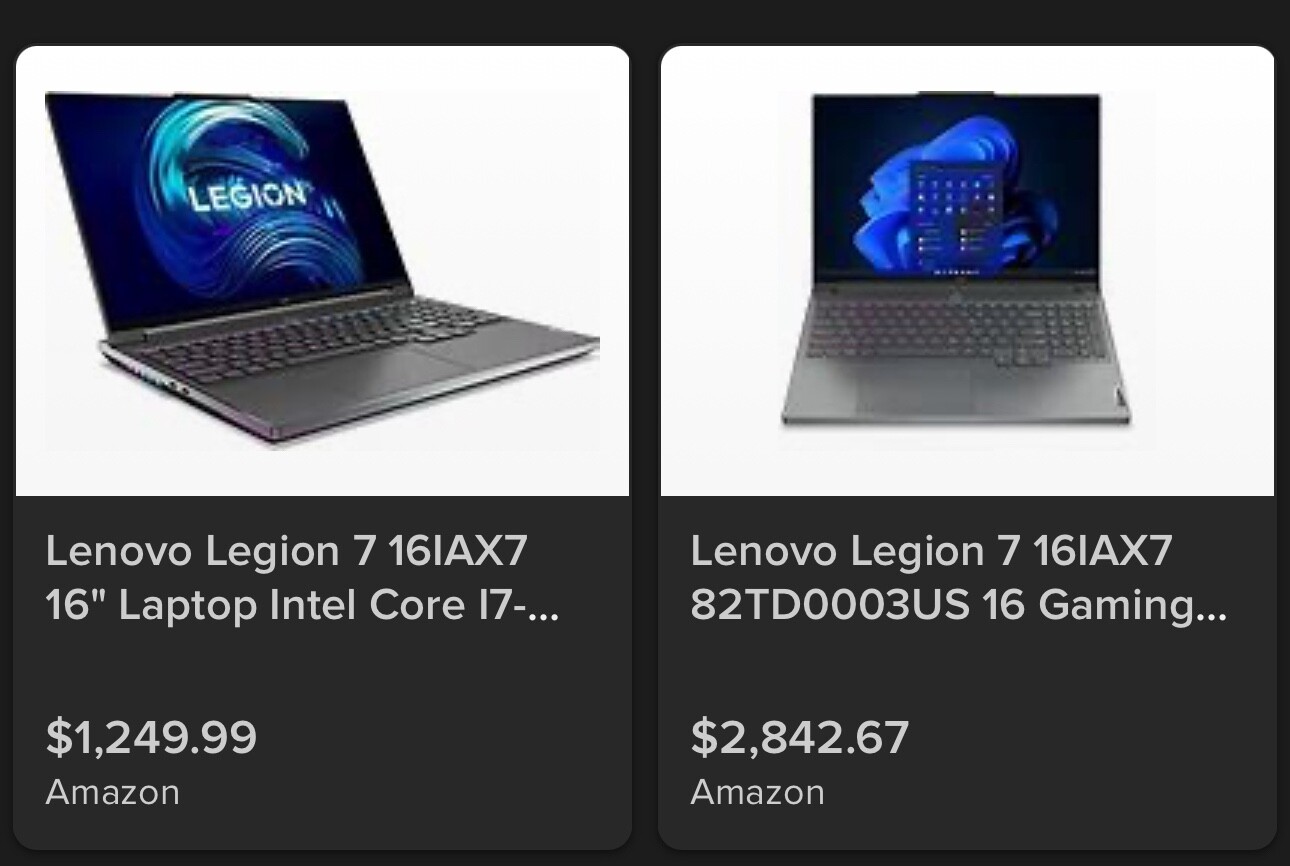 Lenovo Legion 7i 16IAX7 Gaming 64GB RAM 1TB SSD w/ EXTRA 300 Watt Power Adapter