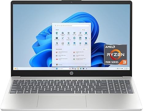 HP 15.6″ HD AMD RYZEN 3 7320U 8GB 128GB SSD WINDOWS 11 HOME NATURAL SILVER