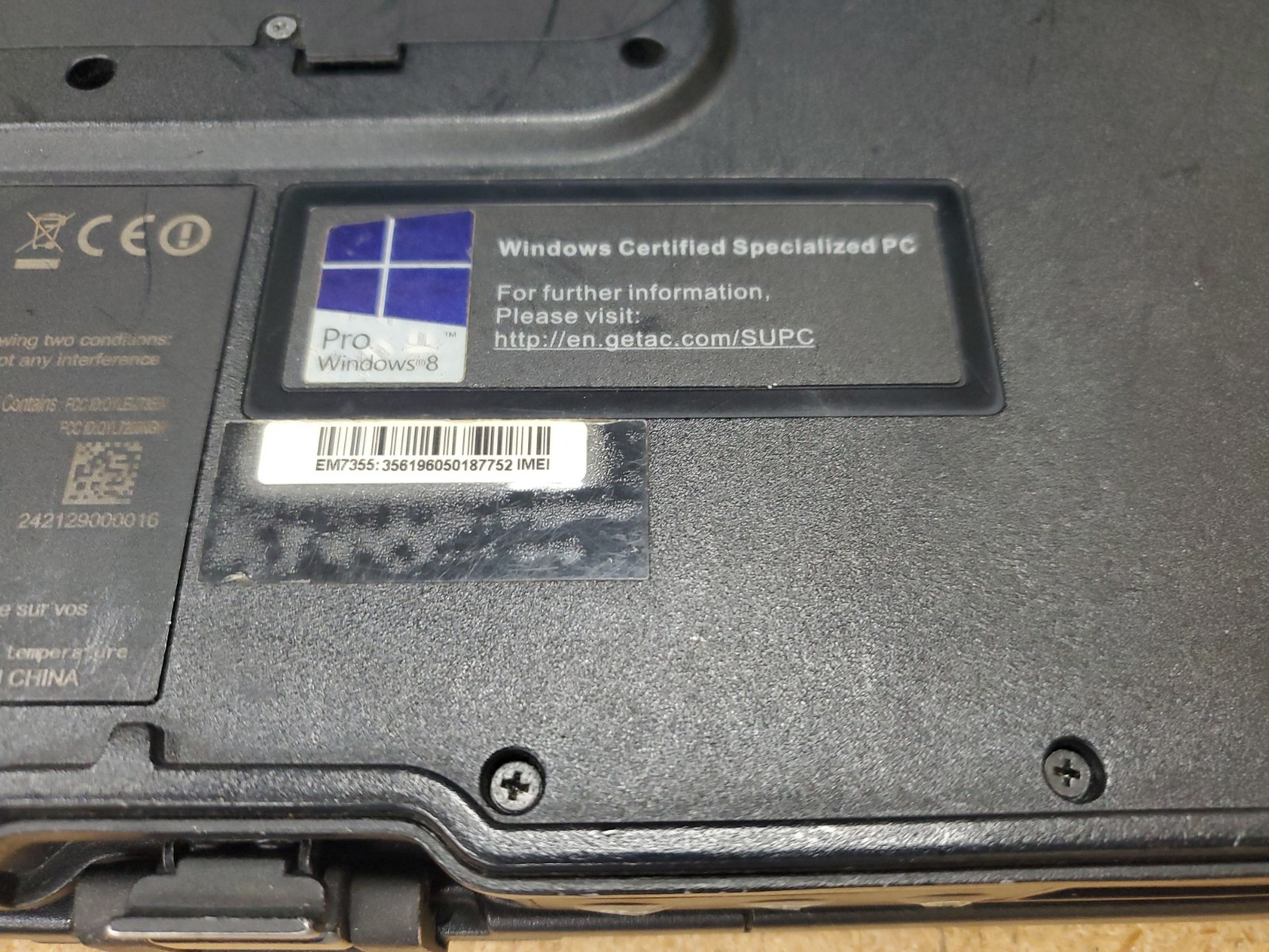 GETAC V110 Laptop Tablet Touch Screen i5-4300U 1.90GHz 8gB No HDD 13100hrs