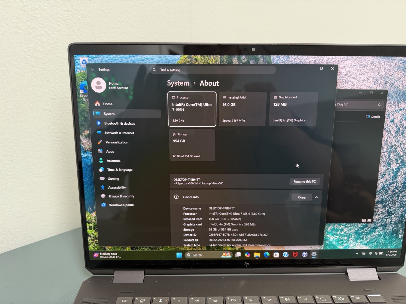 HP Spectre x360 16t-aa000 16 Touch Laptop PC 16″ OLED U7 16GB 1TB WITH PEN