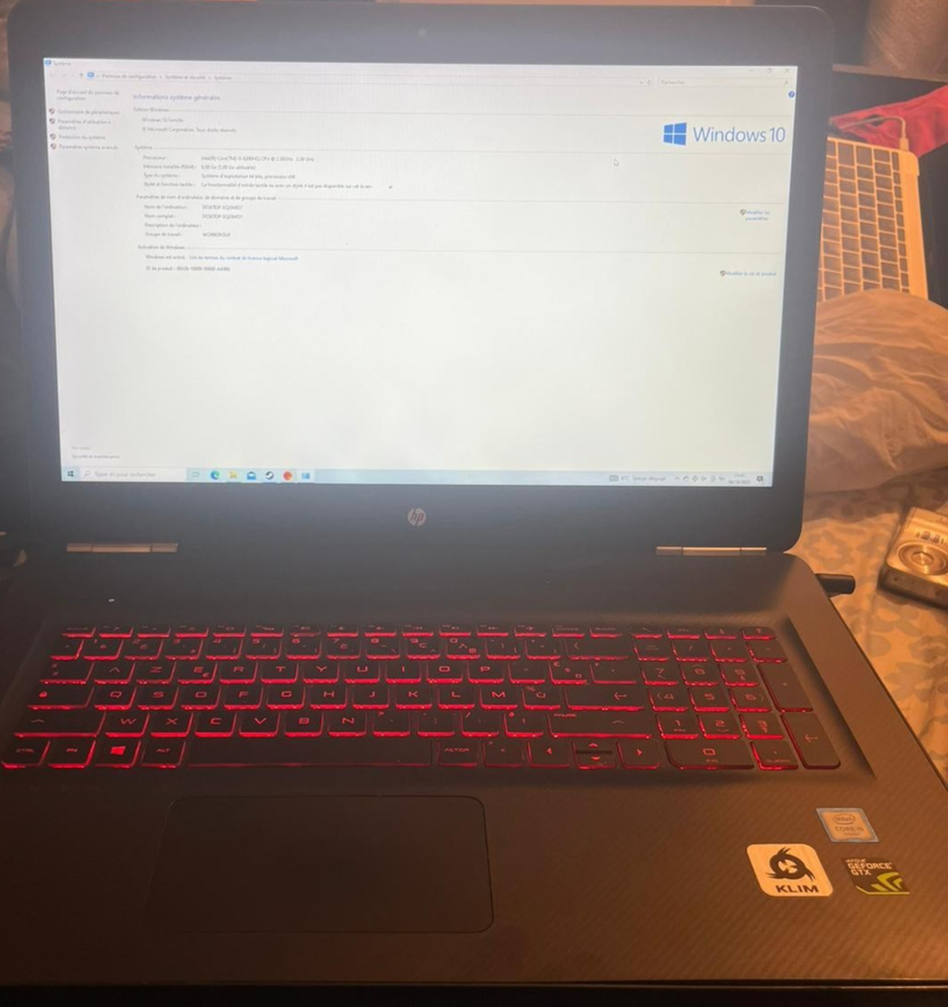 PC HP Omen 17-w257nf – i5 6300HQ 2.3GHZ – 6GB RAM – Bon état