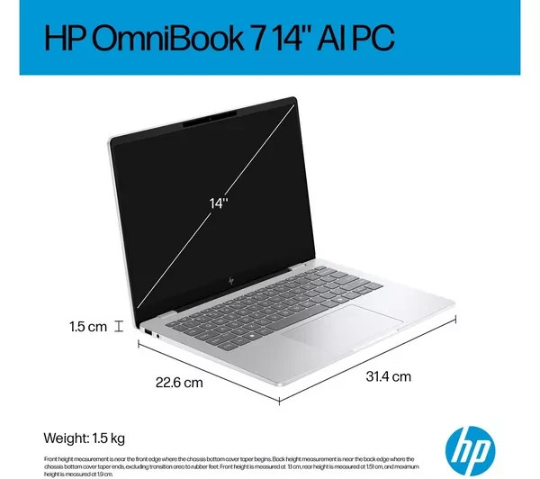 HP OmniBook 7 AI 14″ OLED Laptop 14-fr0501sa Intel Core Ultra 7 16GB RAM 1 TB