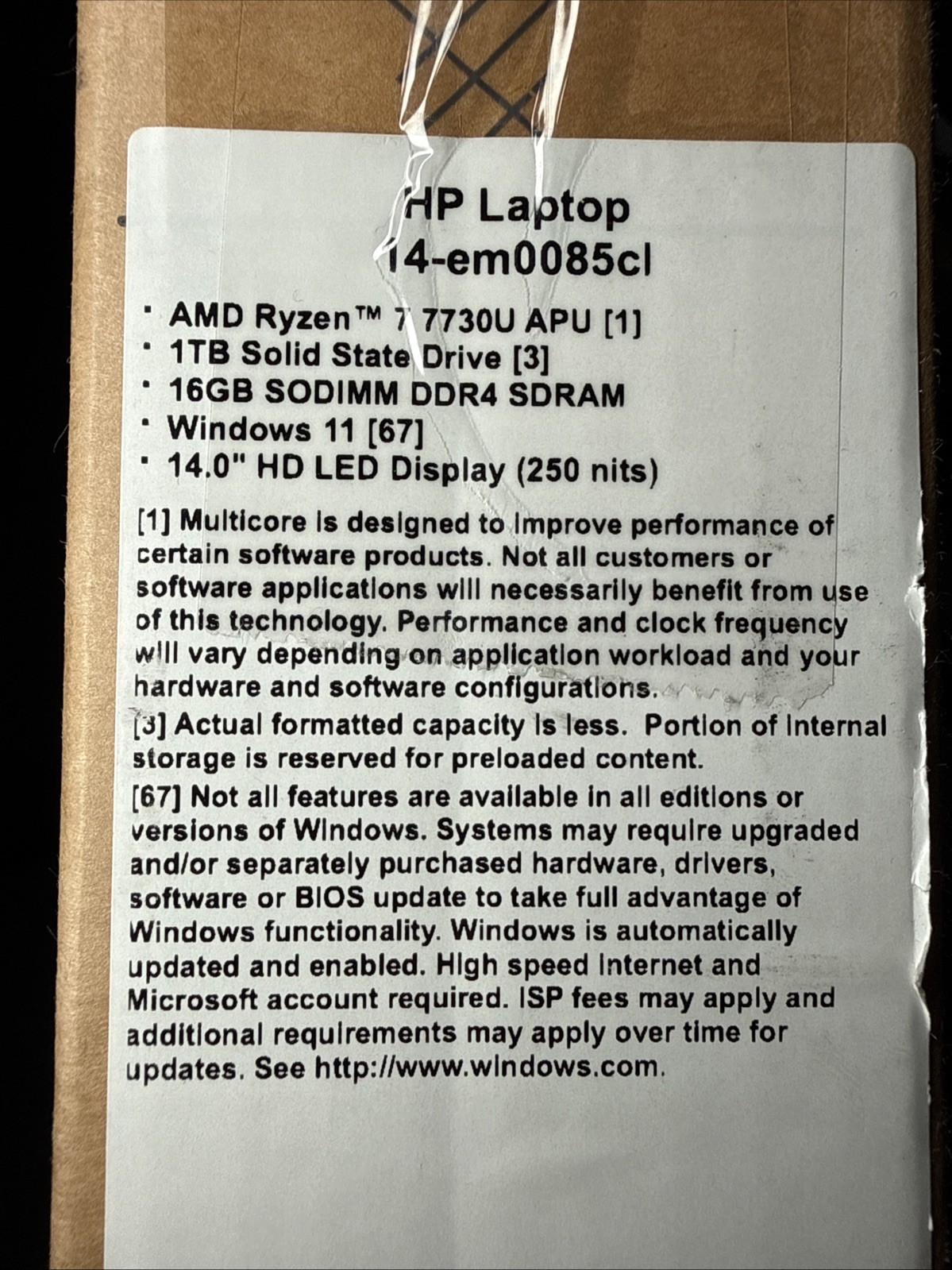 HP 14″ HD Notebook AMD Ryzen 7 Processor 16GB/1TB Win 11 Home Silver B43BVUA