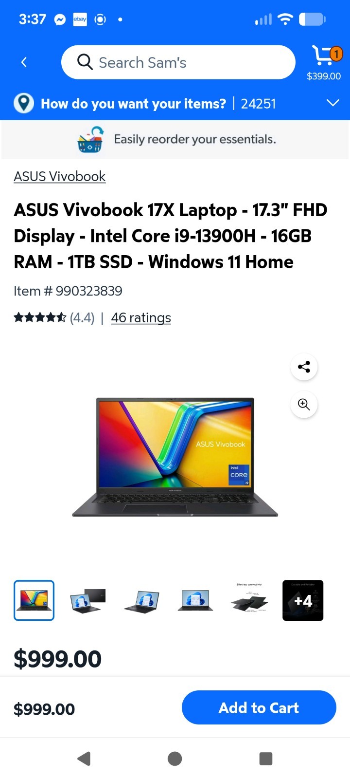 ASUS Vivobook 17.3″ ( 1TB SSD, Intel Core i9-13th, 2.6 GHz, 16GB) Laptop – Black