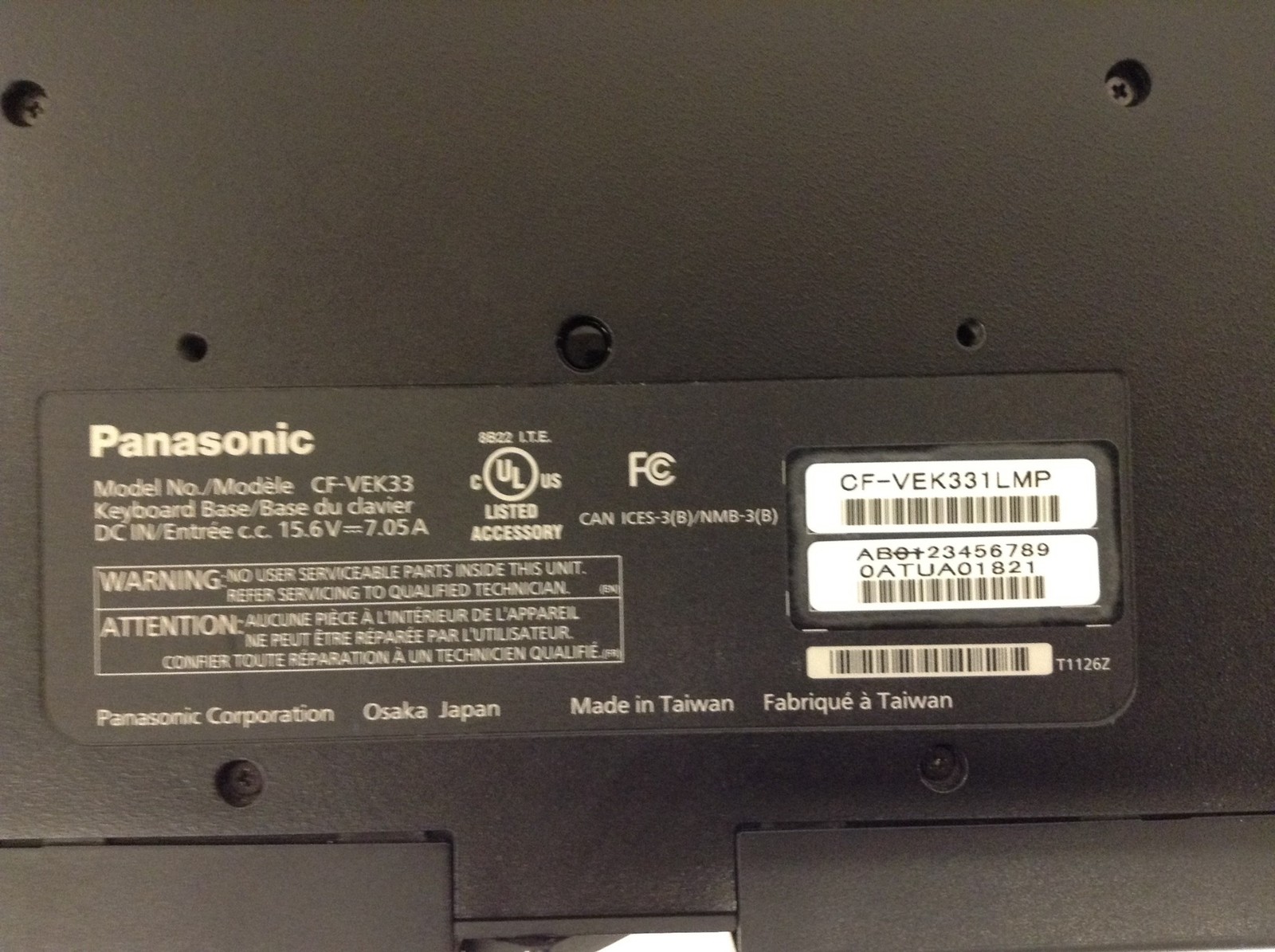 Panasonic Toughbook CF-33 MK1 i7-7600U 16GB 256GB SSD Touch, 2x Battery, 14K HRS