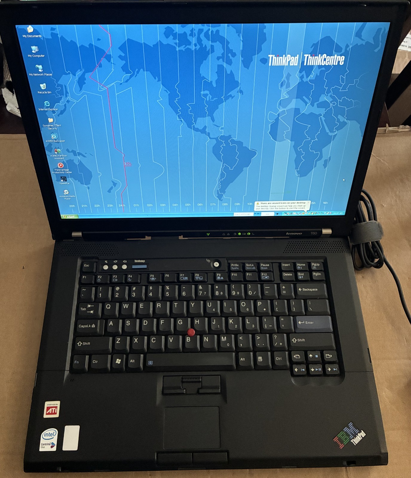 IBM/Lenovo Thinkpad T60 Laptop intel Core 2 Duo 2.00 GHz 15.4″ Screen Type 8741