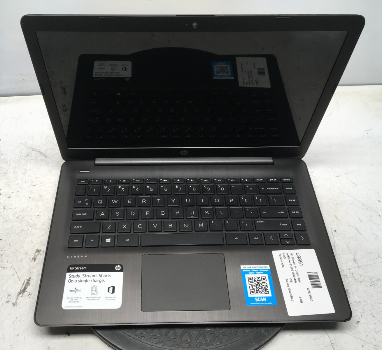 HP Stream 14-DS0013DX AMD A4-9120E 1500MHz 4 GB NO HDD No Batt