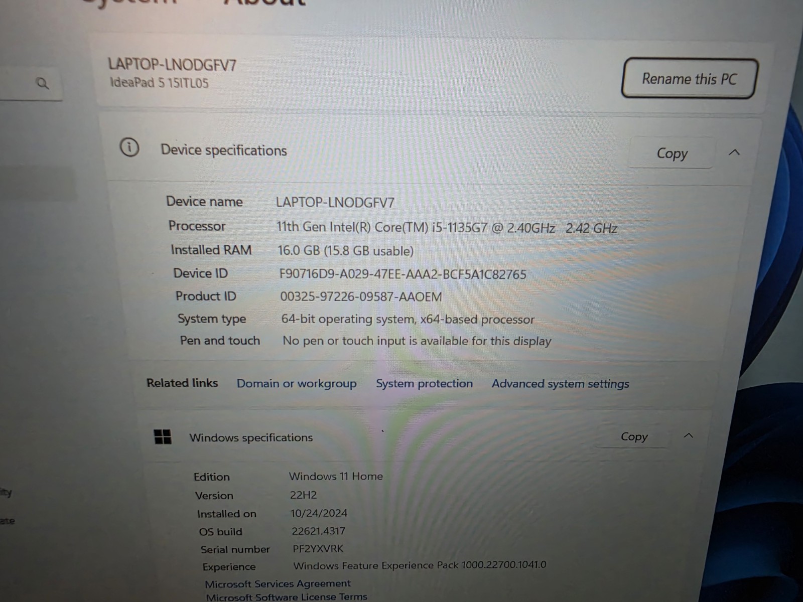 Lenovo IdeaPad 5 15ITL05 15.6in i5-1135G7 16GB 475GB SSD Win11 Black