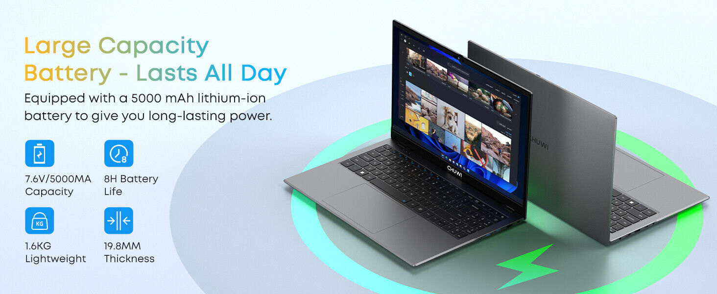 CHUWI 15.6in HeroBook Plus Laptop Windows 11 PC Intel Celereon N4020 8G 256G
