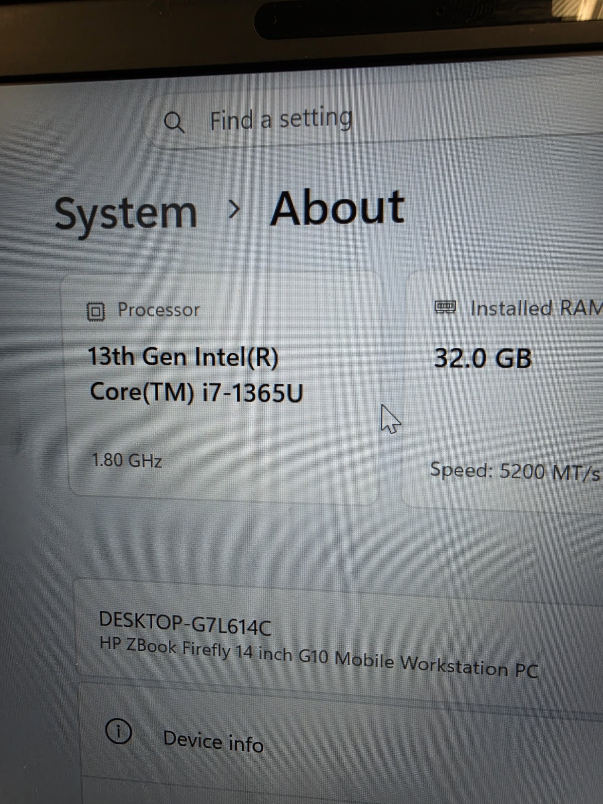 HP ZBook Fury 16 G10 16″ i7-13650HX 32GB 1TB SSD RTX A500 Win11 Pro Excellent Co