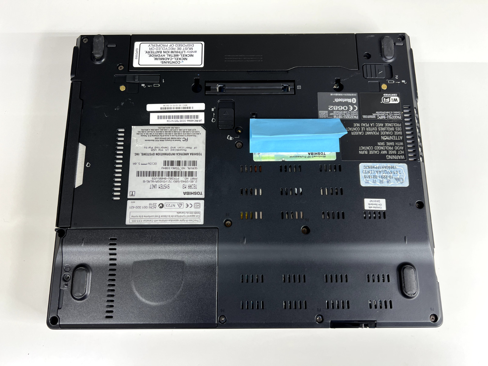 Toshiba Tecra M3 Notebook – Receives Power, No Display/No Boot – No Hard Drive