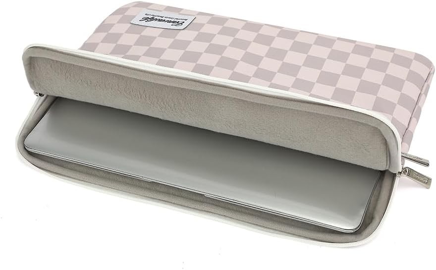 Neutral Checker Pattern Laptop Sleeve 15 Inch 15.6 Inch Waterproof Shockproof Ca