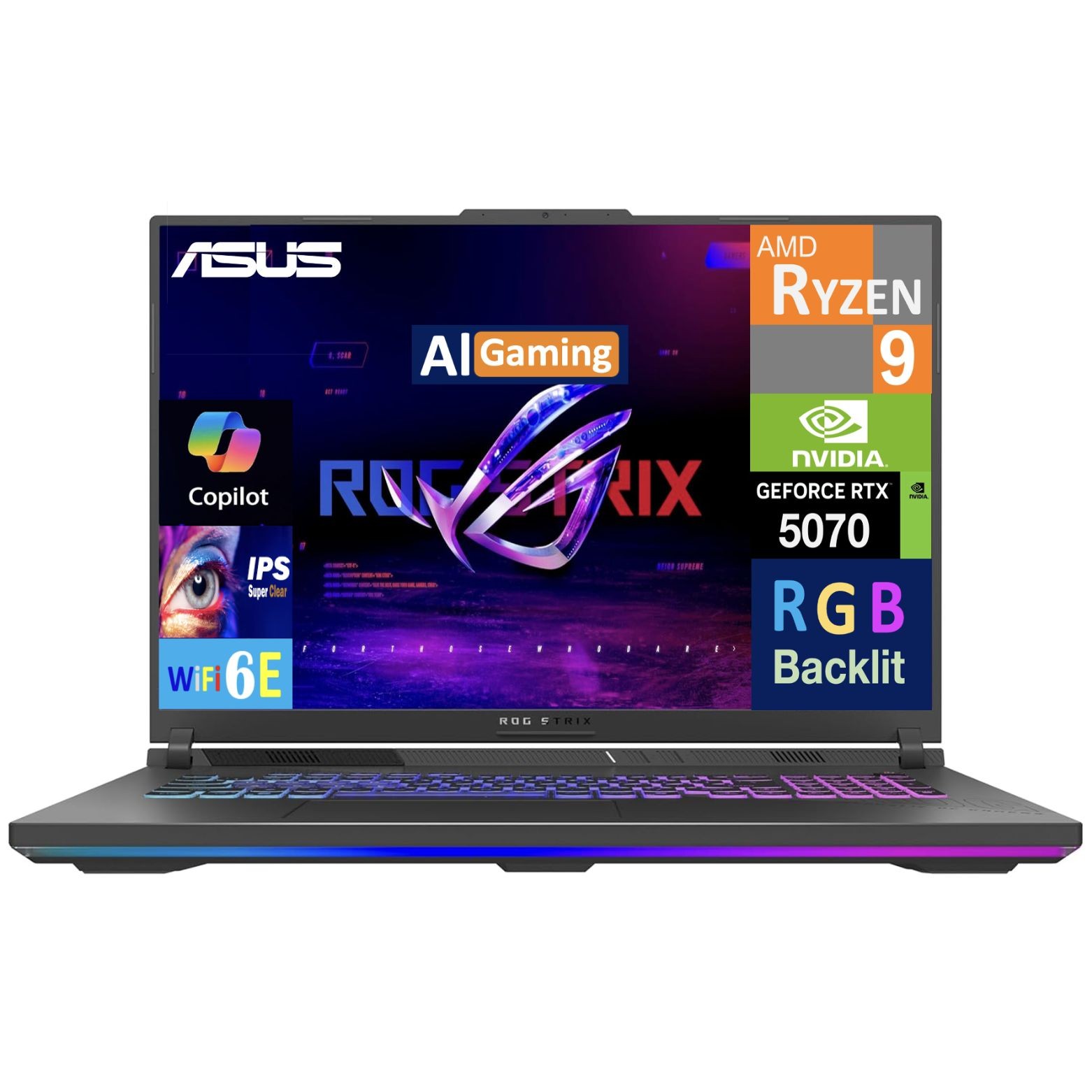 ASUS ROG Strix G18 18″ 240Hz AMD Ryzen 9 8940HX 16GB DDR5 1TB SSD RTX 5070 W11H