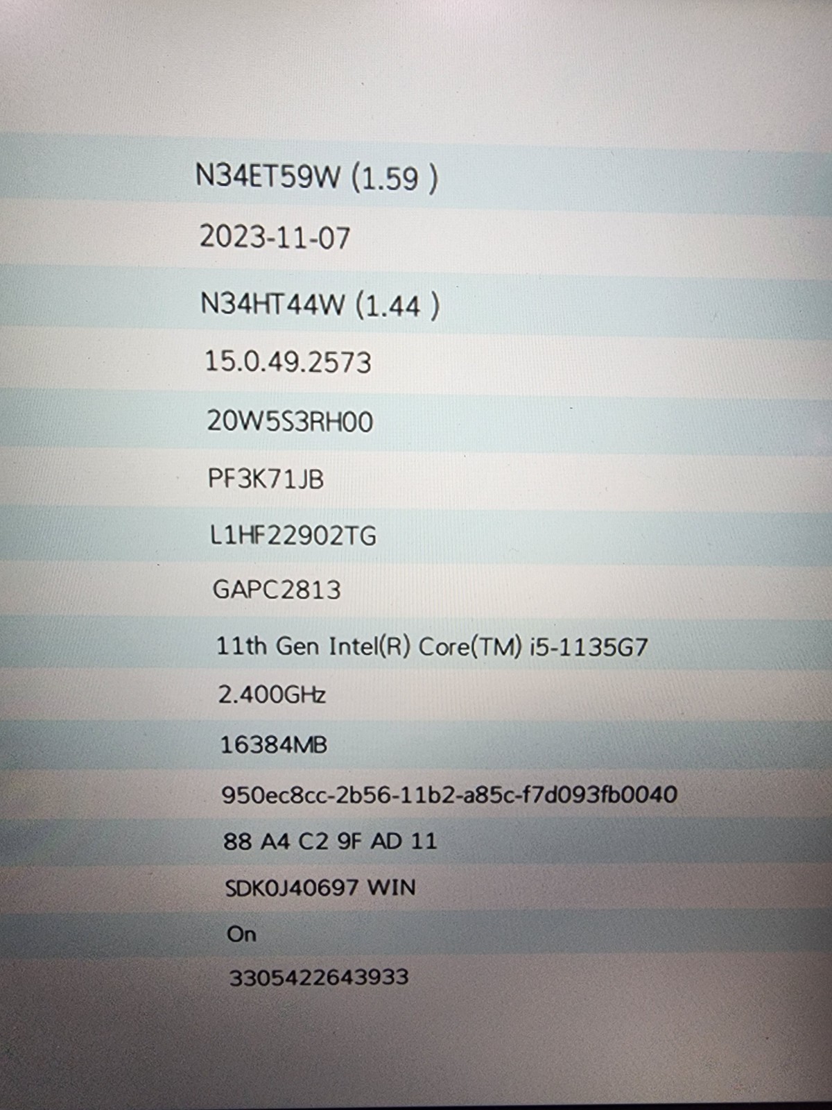 VARIOUS ISSUE – 4 Lenovo Thinkpad T15 Gen 2 i5-1135G7 – 16GB Ram – NO SSD/AC