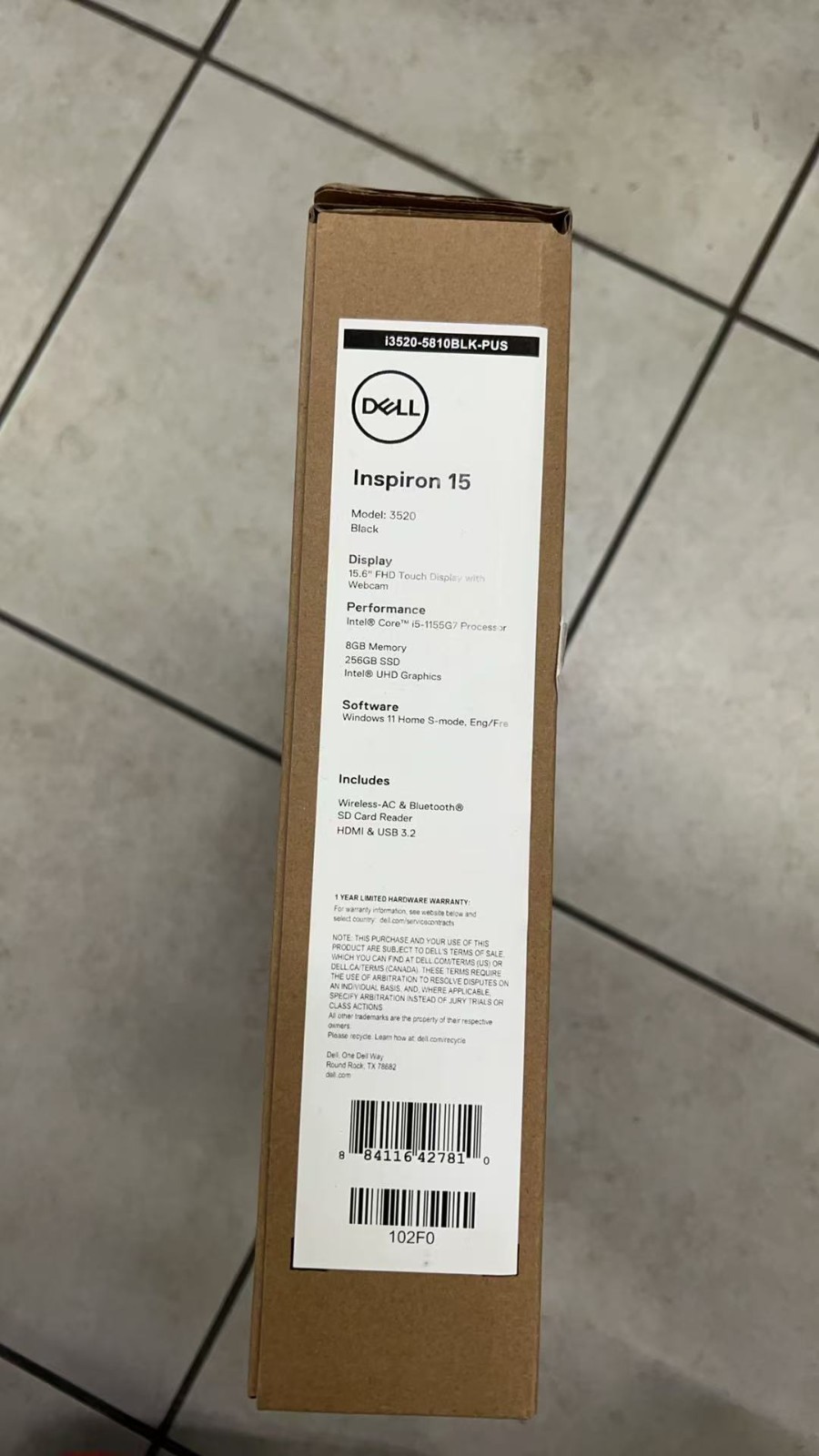 New DELL 15.6″ Inspiron 3520 FHD Touchscreen Intel i5-1155G7/8GB/256GB LAPTOP