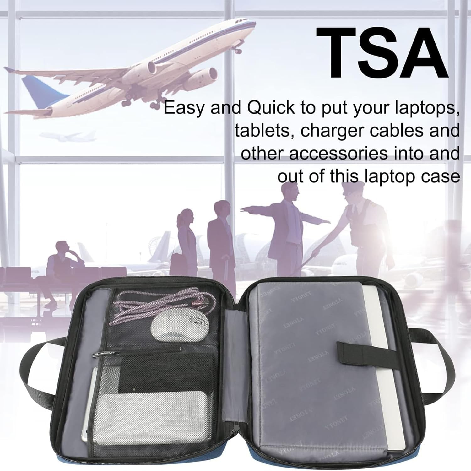 Laptop Sleeve Case 15.6 Inch, Slim Water Resistant TSA Laptop Cover for HP Dell