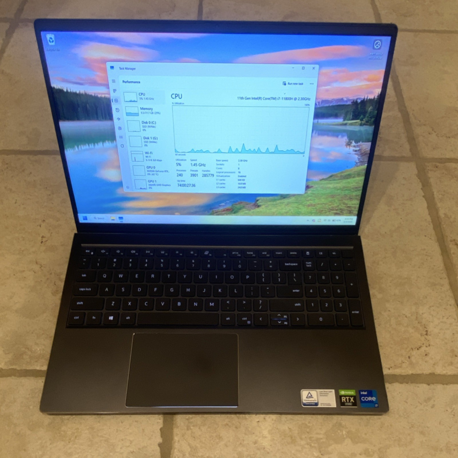 Dell Laptop Intel Core i7-11800H RTX 3050 Ti 32GB RAM 1TB+512GB SSD Black