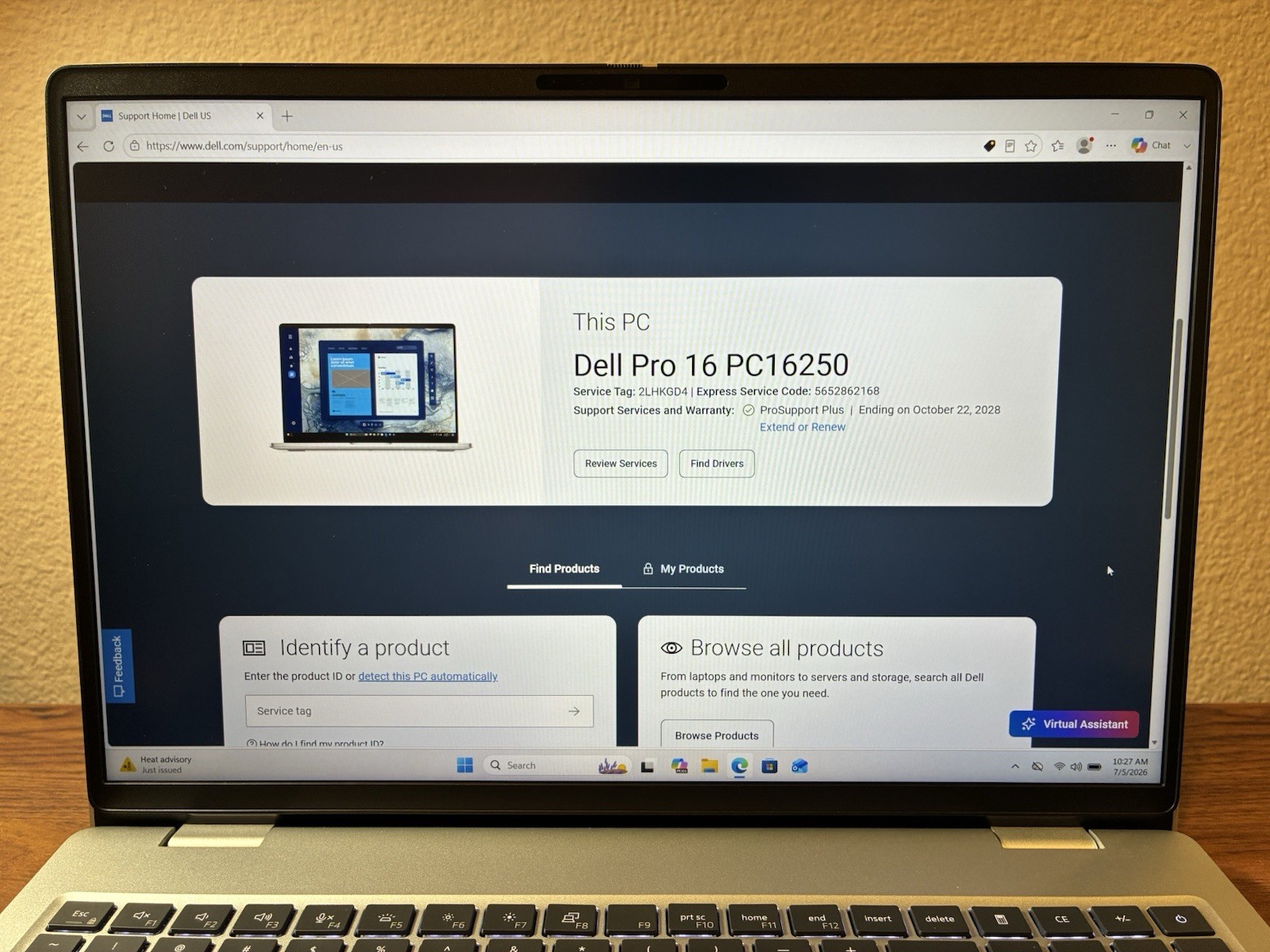 MINT Dell Pro 16 PC16250 Laptop Ultra 7 265U 16GB RAM 1TB SSD 2 Years Warranty!