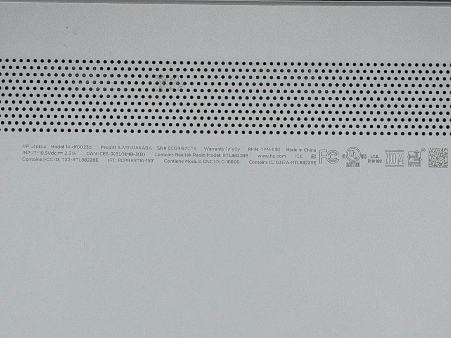 HP 14-df0023cl 14″ Intel Core i3-8130U 4GB RAM – NO SSD NO OS