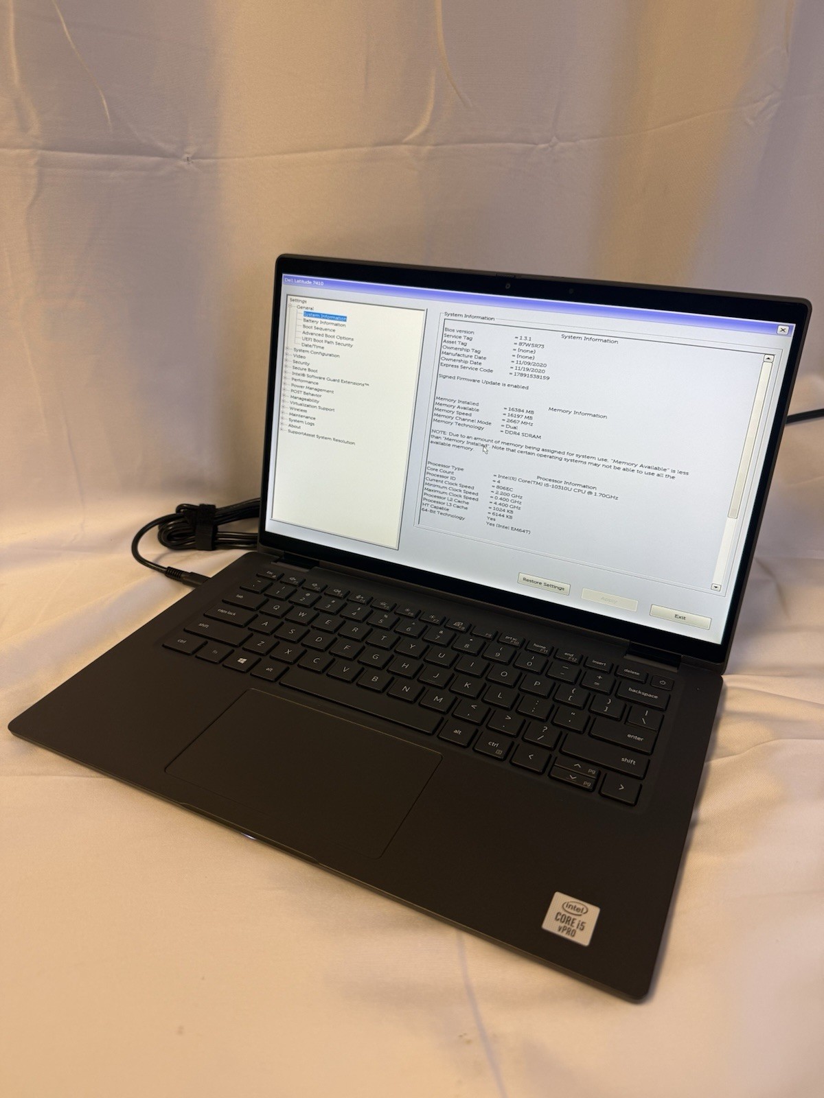 Dell Latitude 7410 14″ Core i5-10310U 1.7GHz 16GB RAM NO OS/NO SSD