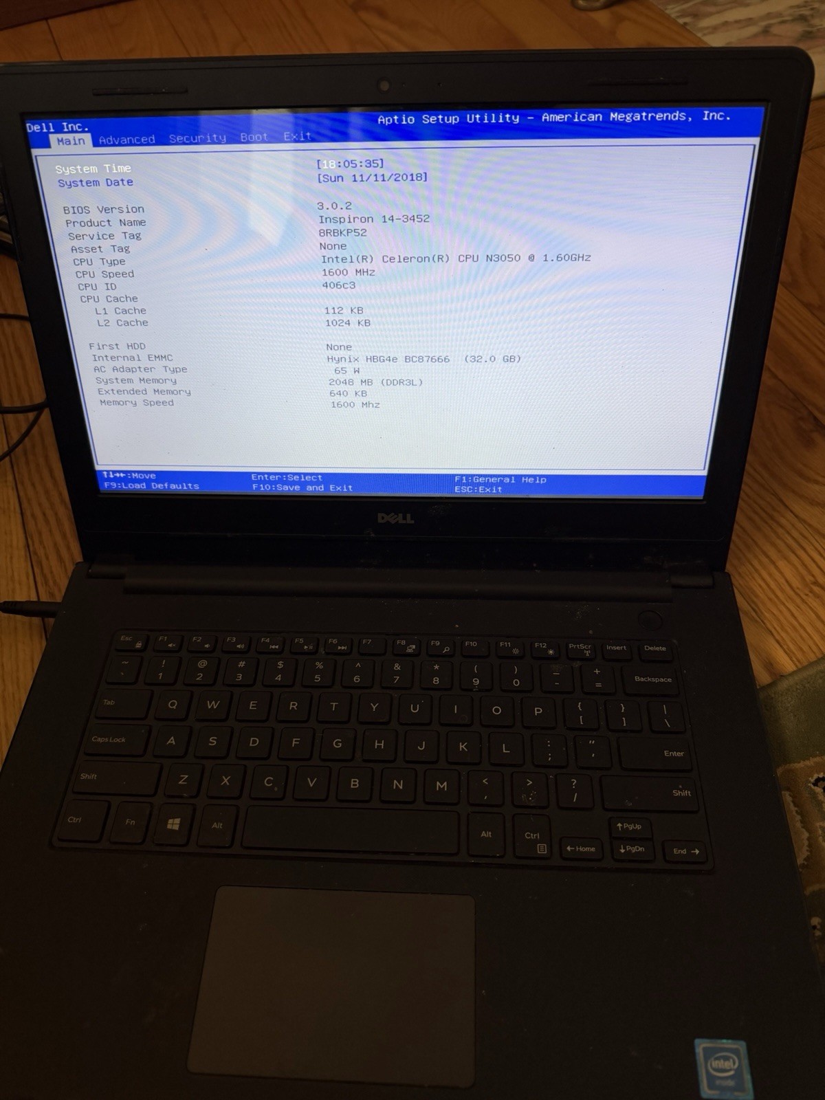 Dell Inspiron 14-3452 14″ Laptop Celeron N3050 2GB RAM (Parts/repair DESC Check)