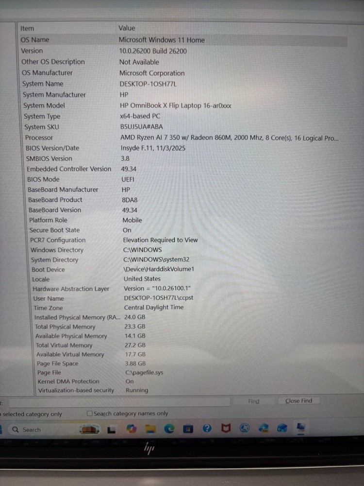 HP OmniBook X Flip AMD Ryzen AI 7 350 2.00ghz 24GB 1TB SSD 16″ 2025